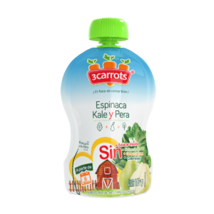Espinaca, Kale y Pera. (Caja con 24 papillas)